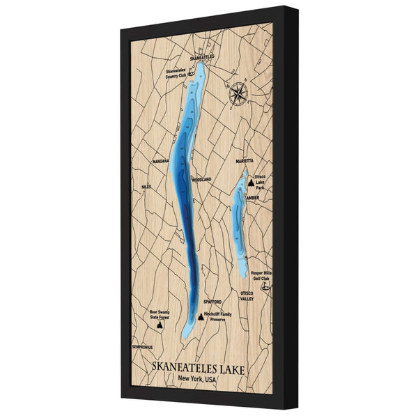 Skaneateles Lake Map - Personalized 3D Wooden Map - Depth Map Wall Art - Nautical Decor for Lake House