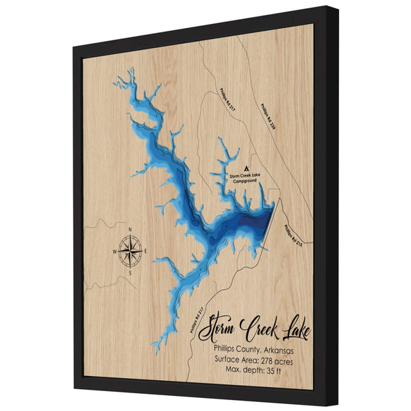 Storm Creek Lake 3D Wooden Map - Blue – 8 Layers