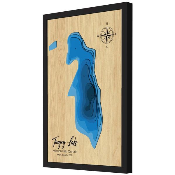 Tingey Lake 3D Wooden Map - Blue – 8 Layers