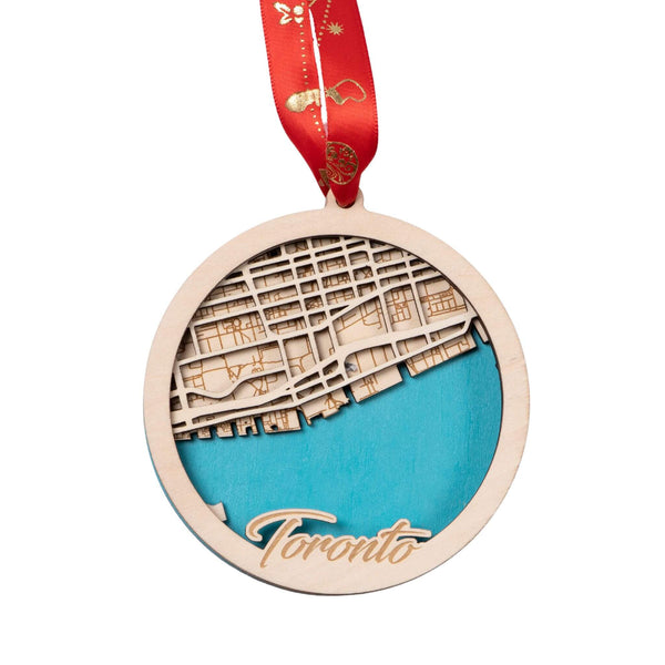 Toronto, Canada 3D Wooden City Map Ornament – 4.5’’x4’’ - Blue (Copy) (Copy)