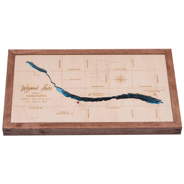 Wizard Lake 3D Wooden Map - Dark Blue - 9 Layers