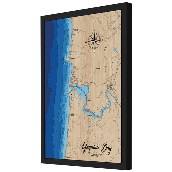 Yaguina Bay 3D Wooden Map - Blue – 9 Layers