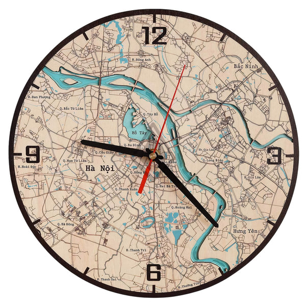 Henz Map Clock 3D Wooden City Map Clocks – Moc Tho LLC