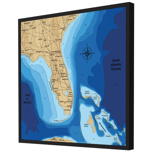 Lake Martin 3D Wooden Map - Blue – 7 Layers