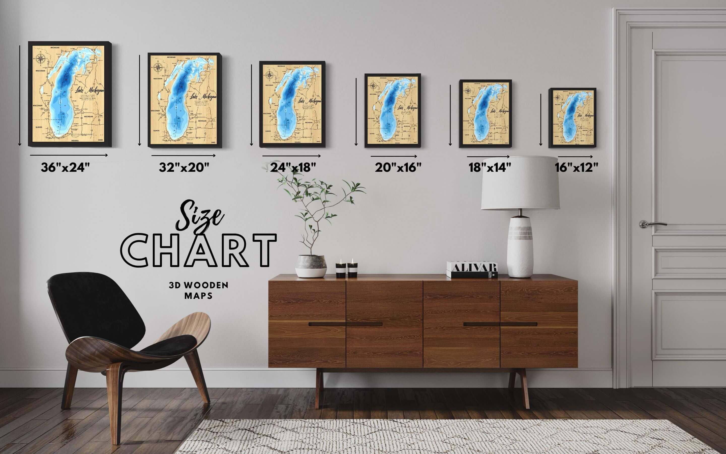 Custom 3D Wood Map - Depth Map Wall Art - Lake House Decor – Moc Tho LLC